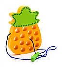 Дерев'яна іграшка-Шнурівка для самих маленьких Limo Toy MD 1228 Ананас, фото 2