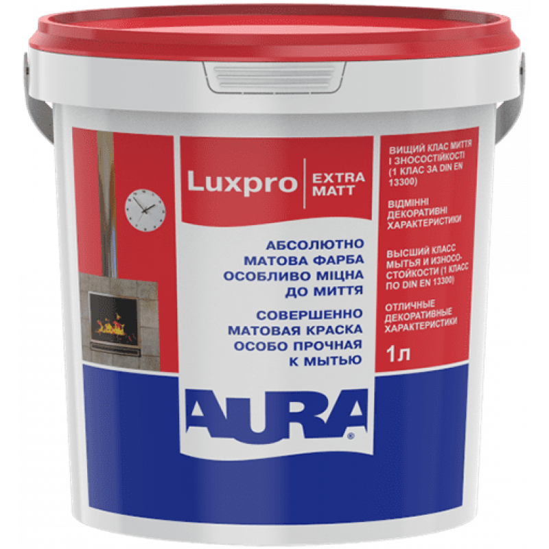 Aura Luxpro ExtraMatt, фарба для стін що миється, цілковито матова, TR (прозора), 0,9л