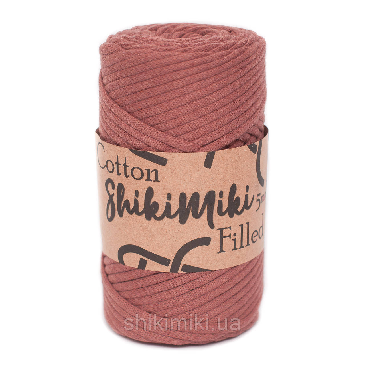 Трикотажний бавовняний шнур Cotton Filled 5 мм, колір Кориця