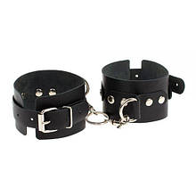Наручники з натуральної шкіри Slash Obediense, Smooth Black