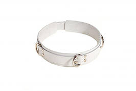 Нашийник з натуральної шкіри Slash Slave Leather Collar, White