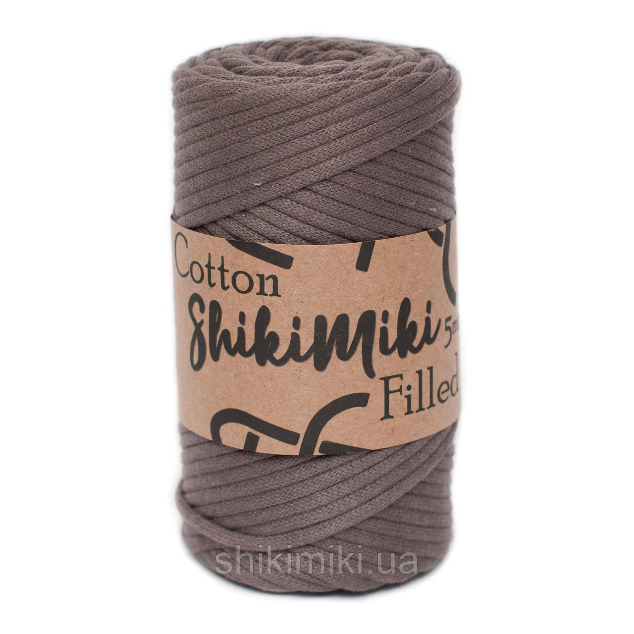 Трикотажний бавовняний шнур Cotton Filled 5 мм, колір Какао