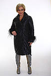 Плащевое пальто з пір'ям і бусинками, на рукаві Ricco Бусинка 46, фото 2