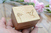 Деревянная коробочка футляр для помолвочного кольца