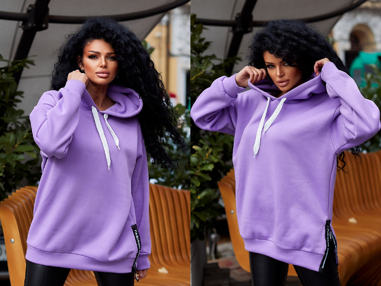 Стильне жіноче худі утеплене "Oversize" Angelo Style, фото 1