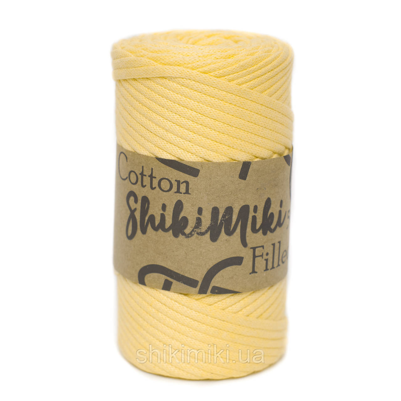 Трикотажний бавовняний шнур Cotton Filled 5 мм, колір Лимонний