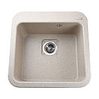 Мийка для кухні гранітна квадратна GLOBUS LUX BARBORA 510x510x190мм бежева 000008114, фото 3