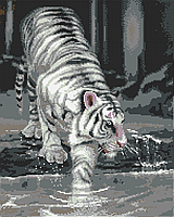 Схема для повноi вишивки бiсером ,,Бiлий Тигр.(монохром),,