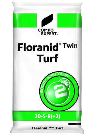 Комплексне мінеральне добриво для газону Floranid® Twin Turf 20-5-8(+2) з пролонгованою дією, 25 кг, COMPO, фото 1