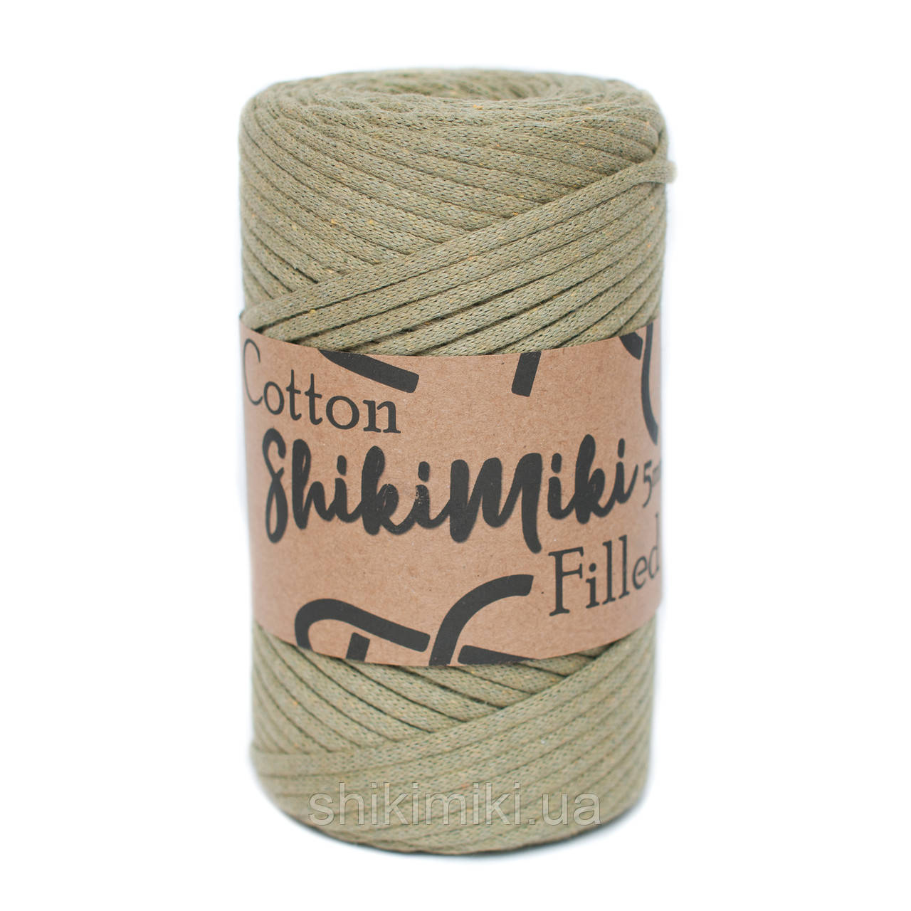 Трикотажний бавовняний шнур Cotton Filled 5 мм, колір Світла оливка