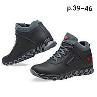 Кроссовки кожаные зимние на меху, спортивные ботинки