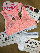 Комплект жіночої білизни топ і трусики Victorias Secret Вікторія Сикрет XS