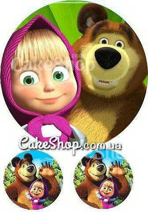 Цукрова картинка Маша і Ведмідь 1