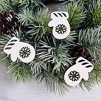 Руковичка маленька, з зірками дерев'яна 4 на 3 см