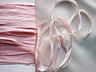 Тончайшая лента из натурального шелка, цвет розовый. №1074. Ширина 4 мм.