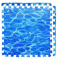 Коврик пазл мат EVA мягкое напольное покрытие 60х60см 1мм коврик для игровых комнат синій ЕВА МР5, фото 2