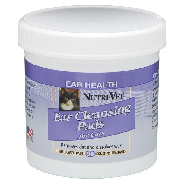 Nutri-Vet Feline Ear Wipe Нутри-Вет ЧИСТЫЕ УШИ влажные салфетки для гигиены ушей кошек, 90 шт - фото 1 - id-p1510151544