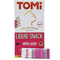 TOMi Liquid Snack Liver & Biotin 10 шт ТОМИ Печінку З біотин рідке ласощі для котів