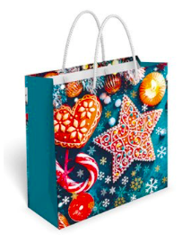 Новорічний пакет лімітований 17х17х7 Новорічні пряники