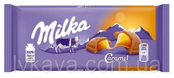 Молочний шоколад Milka Caramel, 100 г