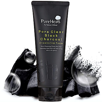 Пінка з чорним вугіллям для очищення пір PureHeal's Pore Clear Black Black Cleansing Foam 150 мл