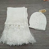 Набір підлітковий шапка+ білий шарф 30032831, фото 2