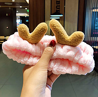 Жіноча пов'язка на голову Fashion RT34. Косметична пов'язка для фіксації волосся Рожева  ​​​​​​