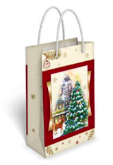 Новорічний пакет лімітований 17,7х10,9х5,6 Новорічний вітраж (36.235)