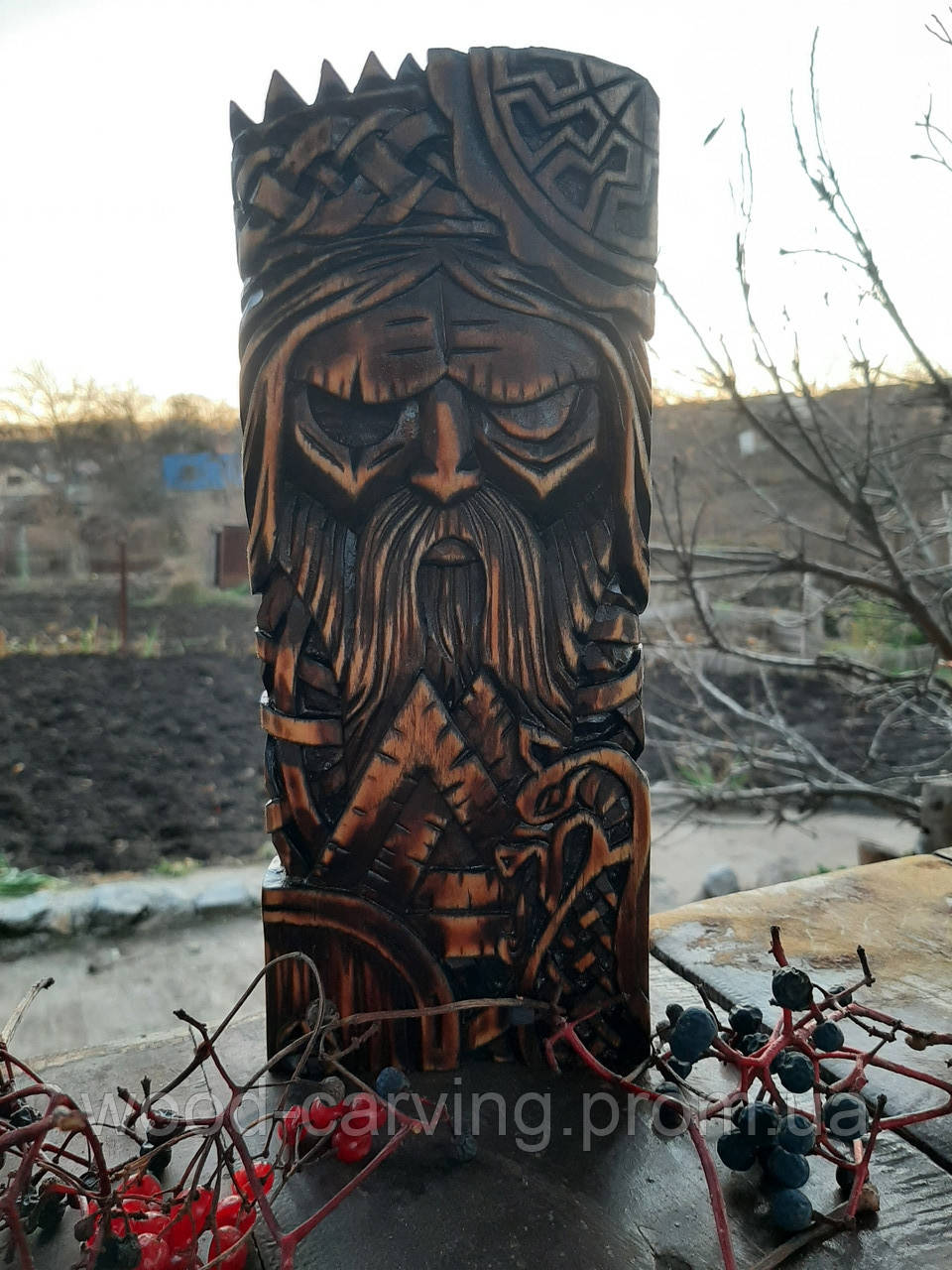 Дерев'яне панно "Бог Одін" (Óðinn). Варіант №2. Скандинавська міфологія