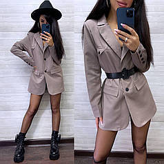 Стильний піджак на підкладці з коміром на ґудзиках із кишенями