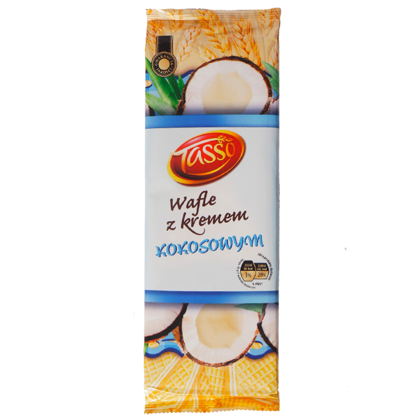 Вафлі Tasso зі кокосовою начинкою 200 грамів, фото 1