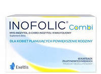Пищевая добавка Inofolic Combi для восстановления фертильности и улучшения овуляции, 60 капсул