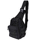 Рюкзак сумка тактична B14, військова через плече Oxford 600D, 26х19х10 див. Чорний, фото 4