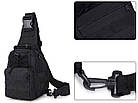 Рюкзак сумка тактична B14, військова через плече Oxford 600D, 26х19х10 див. Чорний, фото 5