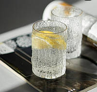 Стеклянный стакан из фактурного стекла "Ледник" 10х7 см