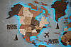 Карта світу багатошарова дерев'яна з підсвіткою на акрилі, фото 6