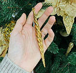 Набір новорічних прикрас на ялинку "Бурульки святкові" (14 см) скло, фото 2