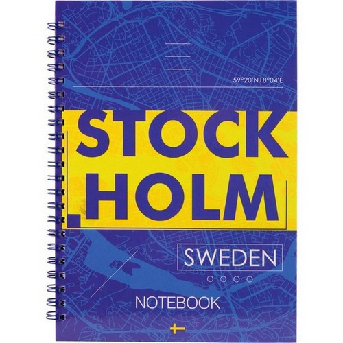 Зошит А5 96арк., в клітинку, на спіралі, тверда обкладинка Axent Stockholm