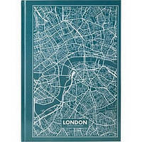 Книга канцелярська А4 AXENT Maps London клітинка 96арк бірюзова