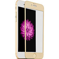 Защитное стекло прочное 5D для Apple iPhone 6 / 6s Gold, стекло защитное 5Д на айфон 6 / 6С голд