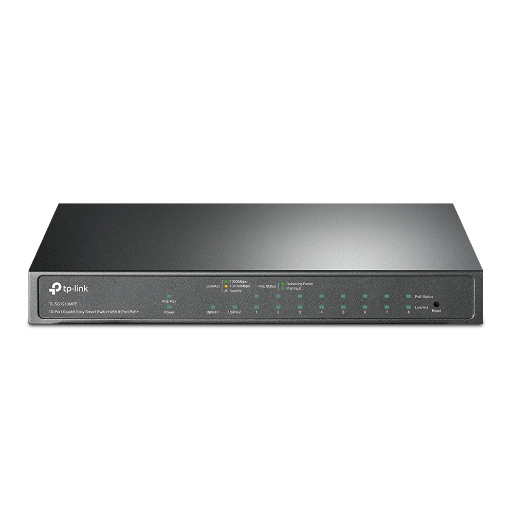Комутатор TP-Link TL-SG1210MPE (9хGE PoE+, 1xSFP/GE, 1xGE, max PoE 123W, EasySmart)