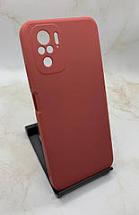 Чохол з мікрофіброю Xiaomi Redmi Note 10 4G оригінальний Silicone Case протиударний червоний з захистом камери