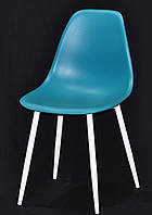 Стул Nik Metal-WT зеленый 43, пластиковый стул на белых металлических ножках Eames стиль модерн