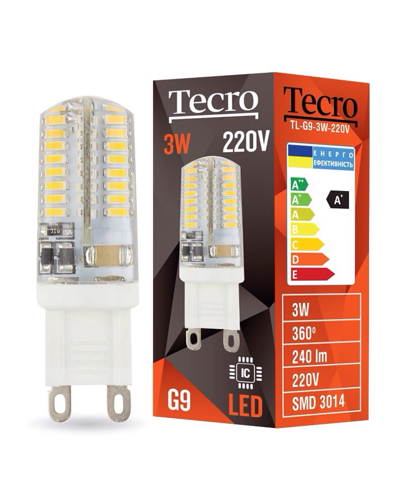 Лампа світлодіодна Tecro 3W G9 2700 K (TL-G9-3W-220V)