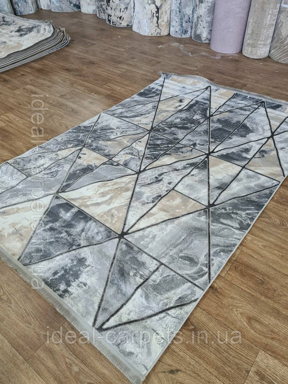 Кілім Modern 1.6x2.3м! L.Grey/Antrasit Короткий ворс