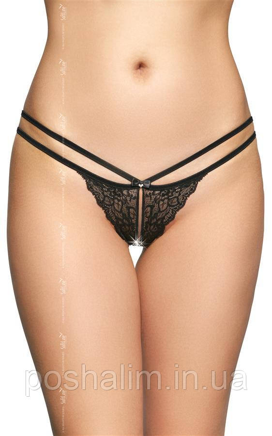 Трусики жіночі стринги чорні — SLC 2021 G-String 2495 — black, фото 1