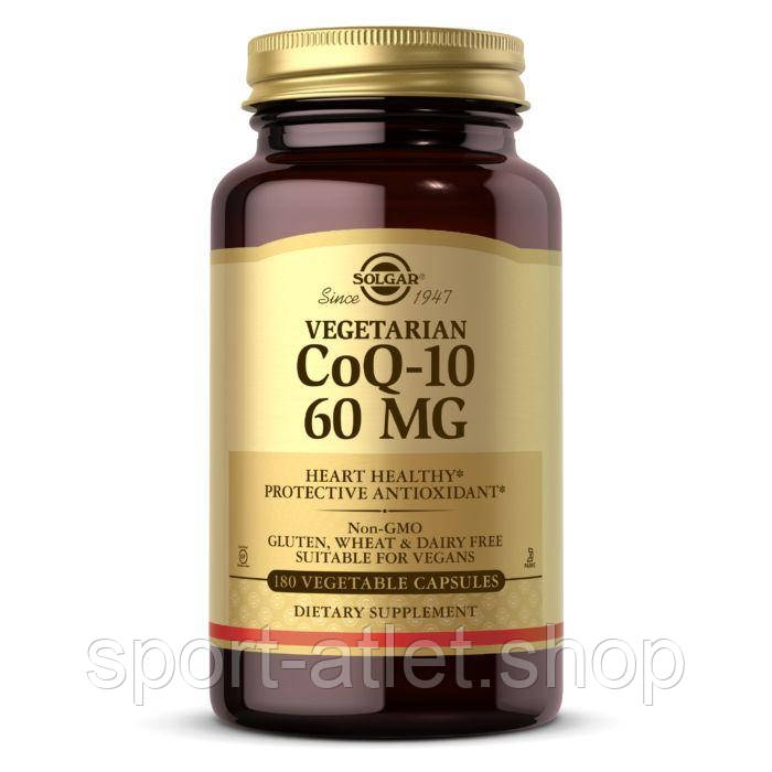 Натуральна добавка Solgar Vegetarian CoQ-10 60 mg, 180 вегакапсул, фото 1