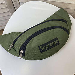 Чоловіча спортивна бананка на груди Supreme оливкова