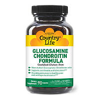 Препарат для суставов и связок Country Life Glucosamine Chondroitin Formula, 90 капсул