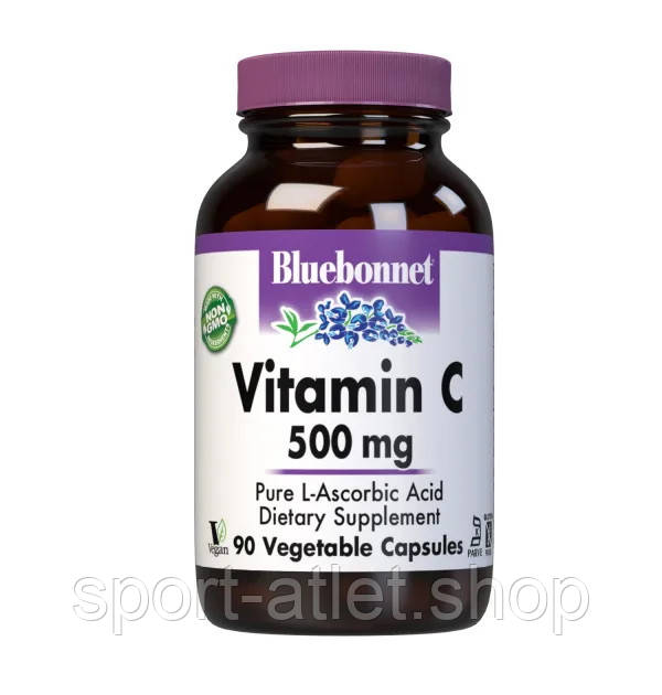 Вітаміни та мінерали Bluebonnet Vitamin C 500 mg, 90 вегакапсул